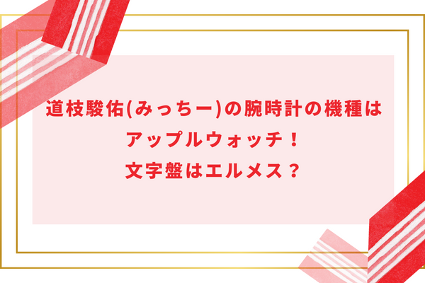 道枝駿佑(みっちー)の腕時計の機種はアップルウォッチ！文字盤はエルメス？